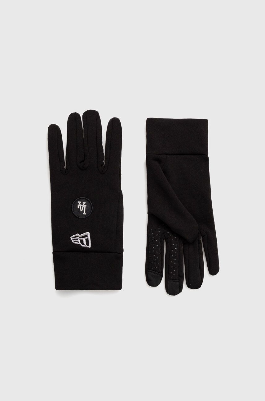 New Era rękawiczki męskie kolor czarny LOS ANGELES DODGERS