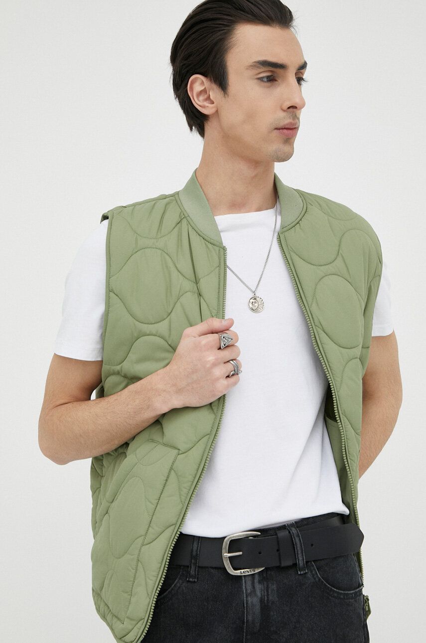 Mustang bezrękawnik męski kolor zielony przejściowy