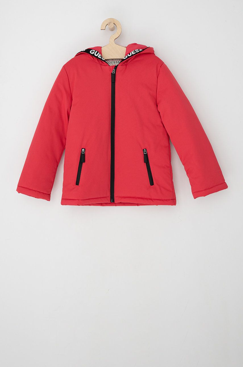 Guess Kurtka dziecięca kolor różowy