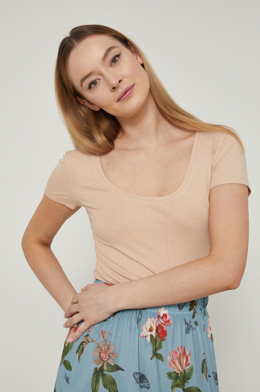 Medicine t-shirt damski kolor beżowy