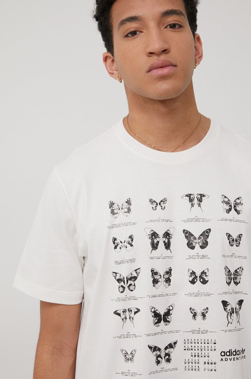 adidas Originals t-shirt bawełniany HF4801 kolor biały z nadrukiem