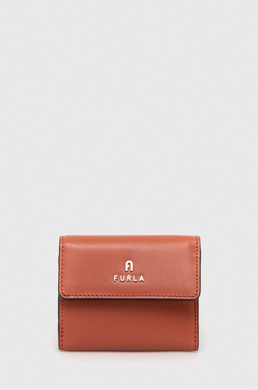 Furla portfel skórzany damski kolor czerwony