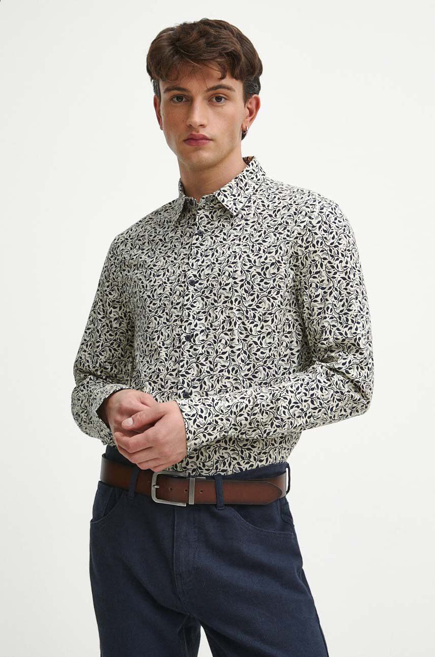 Medicine koszula męska kolor biały regular z kołnierzykiem klasycznym