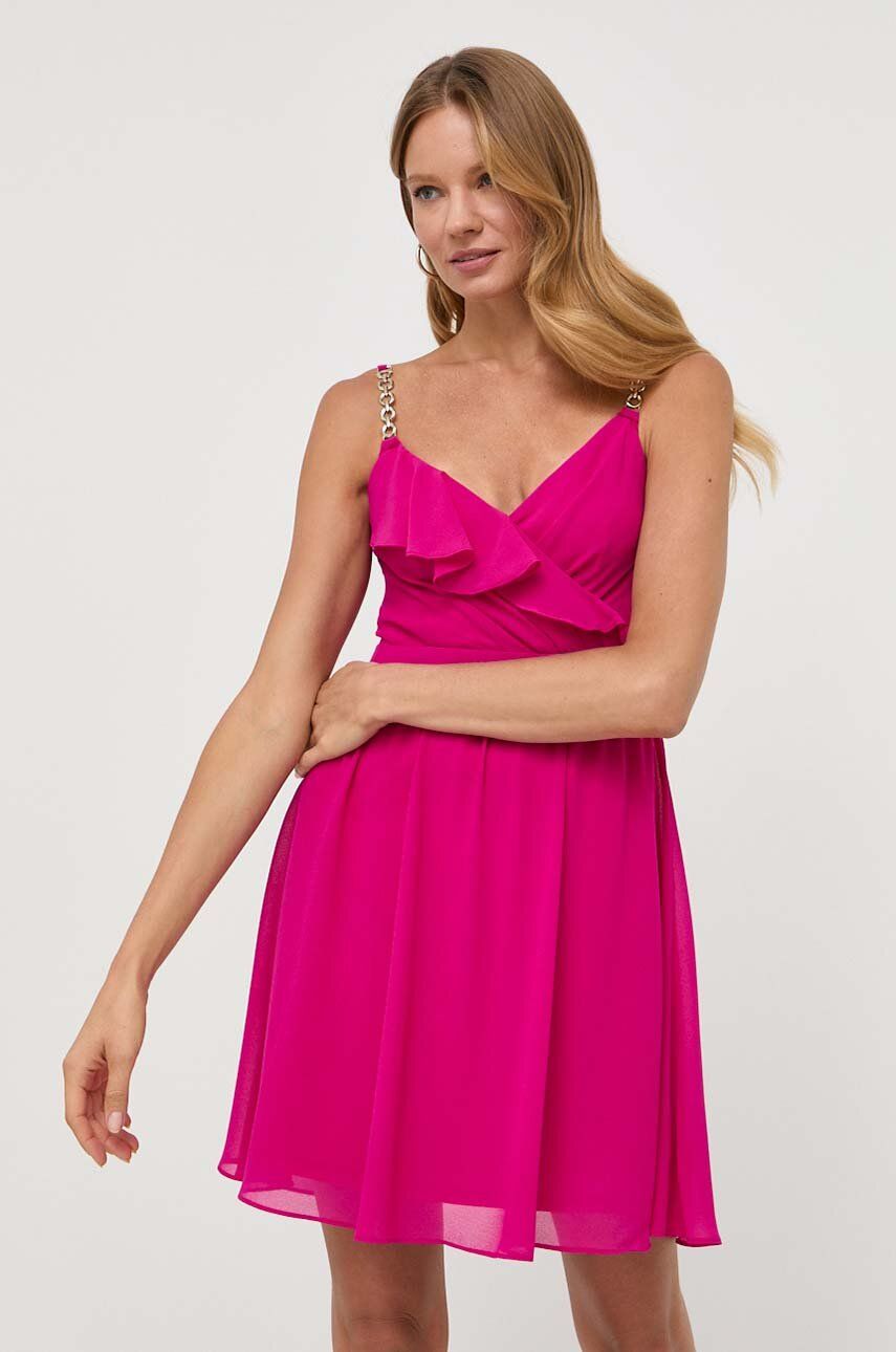 Morgan sukienka kolor różowy mini rozkloszowana