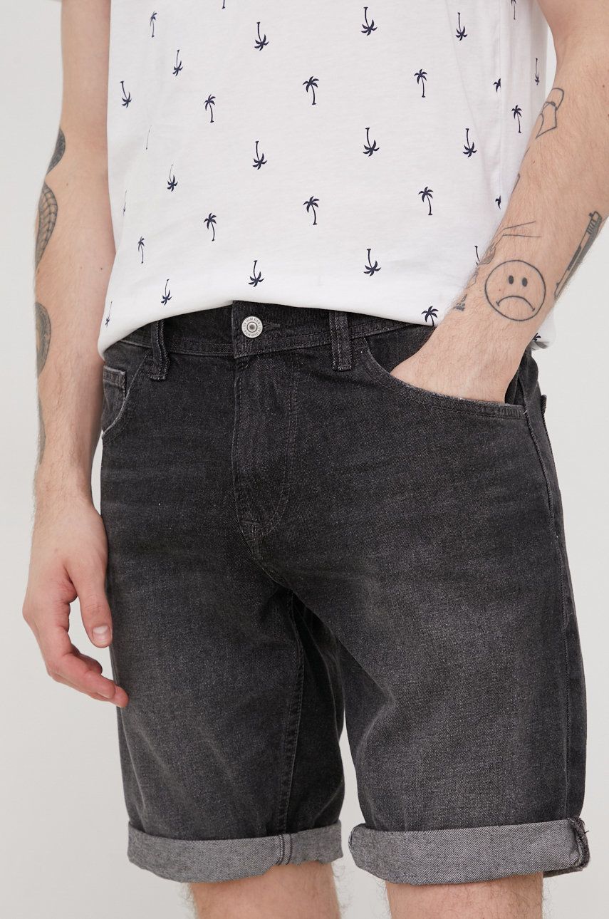 Tom Tailor szorty jeansowe męskie kolor czarny