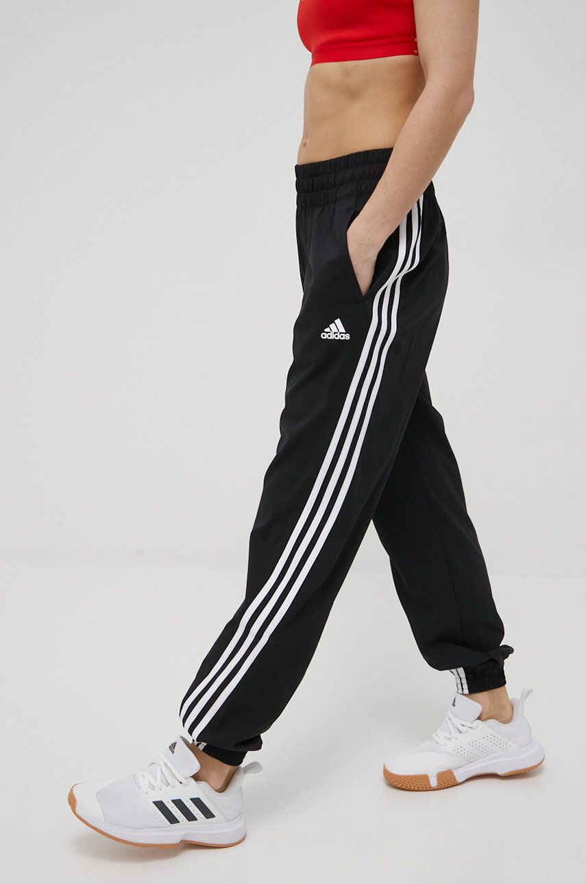 adidas Performance spodnie H59081 damskie kolor czarny joggery high waist