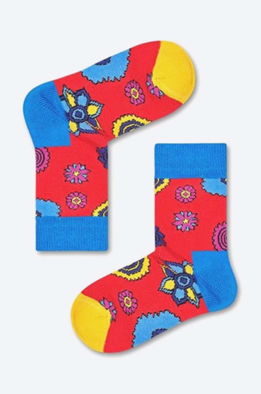 Happy Socks skarpetki dziecięce x The Beatles 50th Anniversary kolor czerwony Skarpetki Happy Socks x The Beatles 50th Anniversary KBEA01-4000