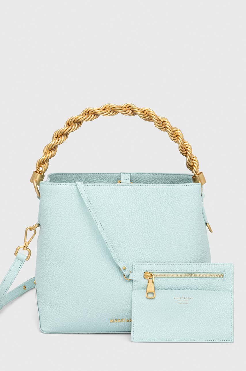 Marciano Guess torebka skórzana kolor niebieski