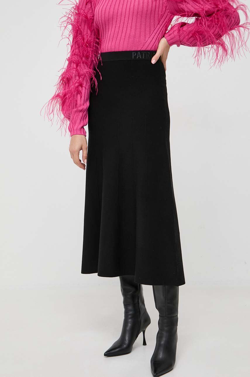 Patrizia Pepe spódnica kolor czarny maxi rozkloszowana