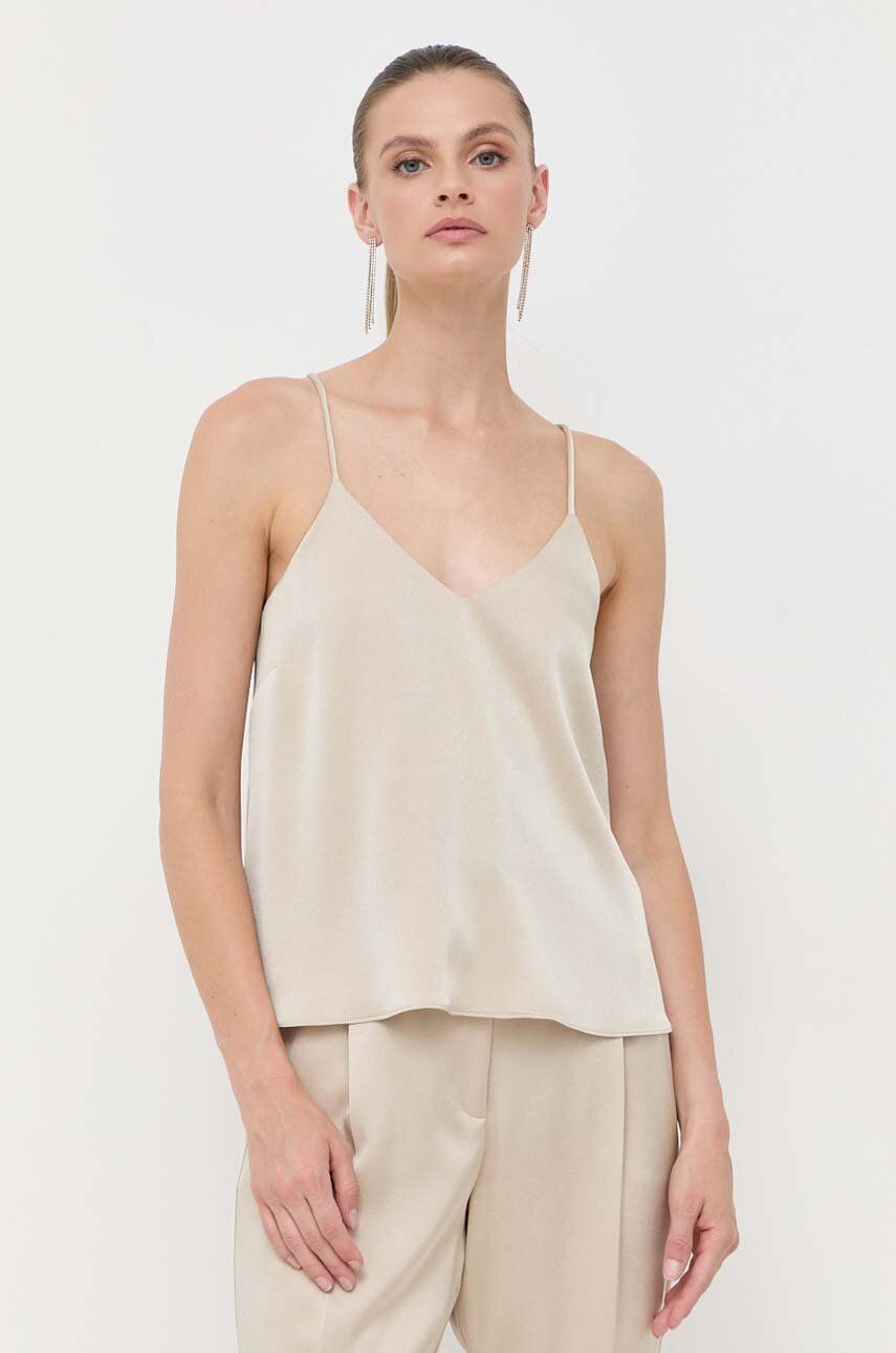 Marella koszulka damskie kolor beżowy gładka