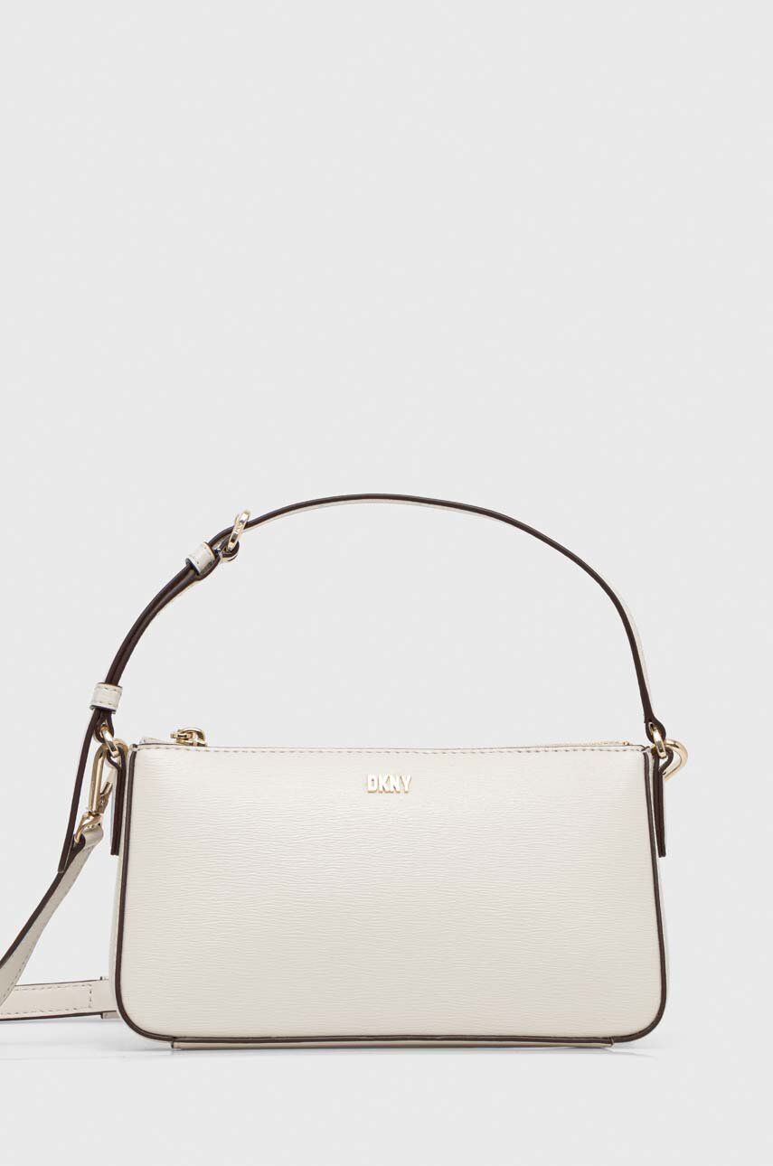 Dkny torebka skórzana kolor biały