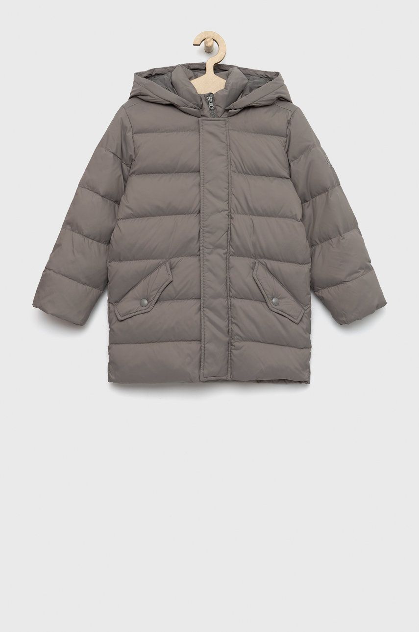 United Colors of Benetton kurtka puchowa dziecięca kolor szary