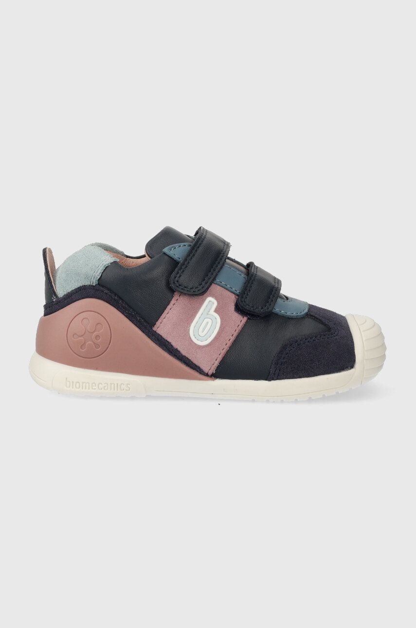 Biomecanics półbuty skórzane dziecięce kolor granatowy