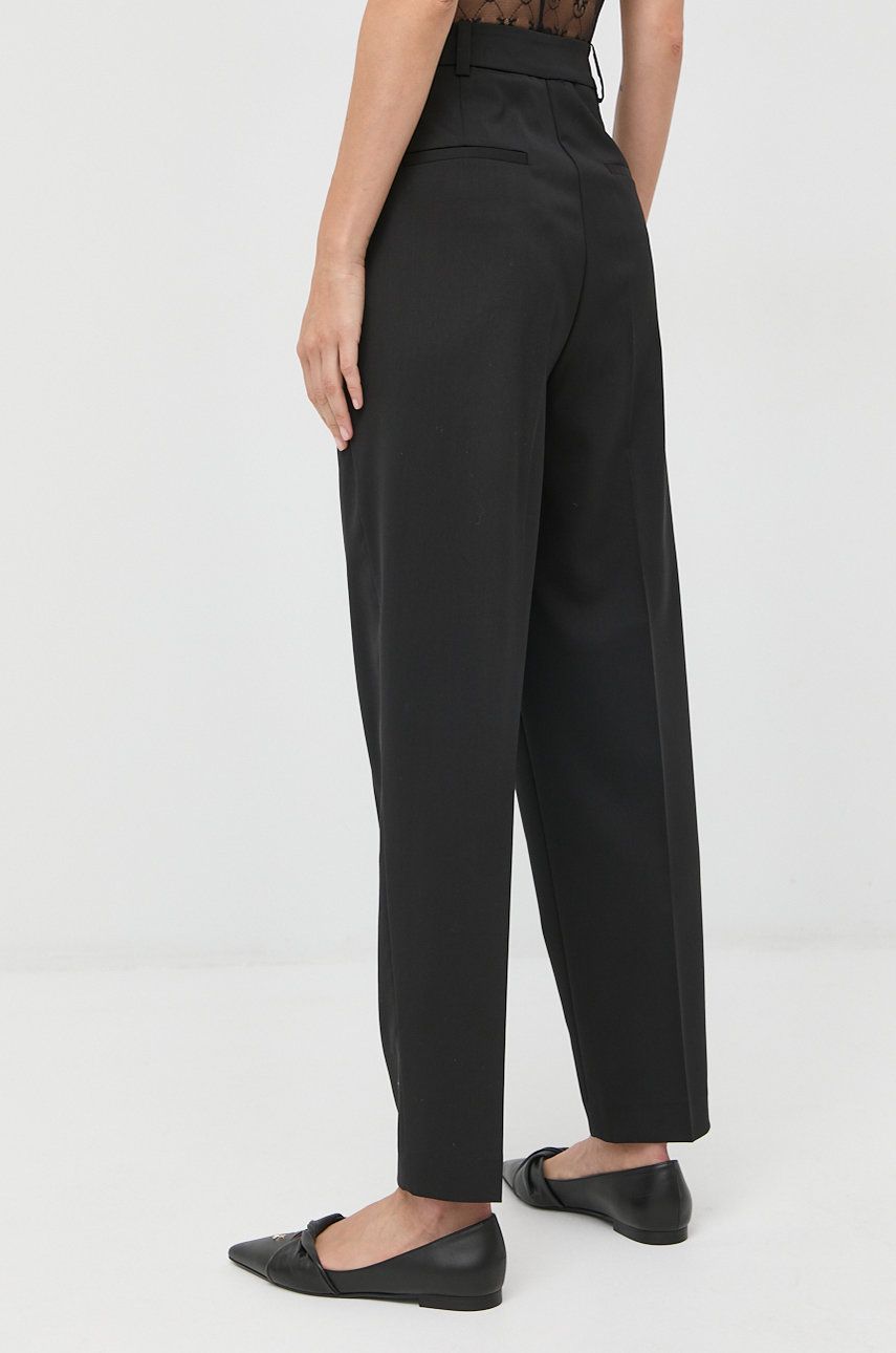 Pinko spodnie damskie kolor czarny szerokie high waist