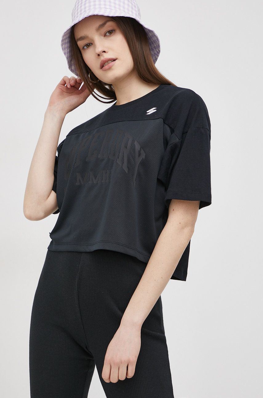 Superdry T-shirt damski kolor czarny