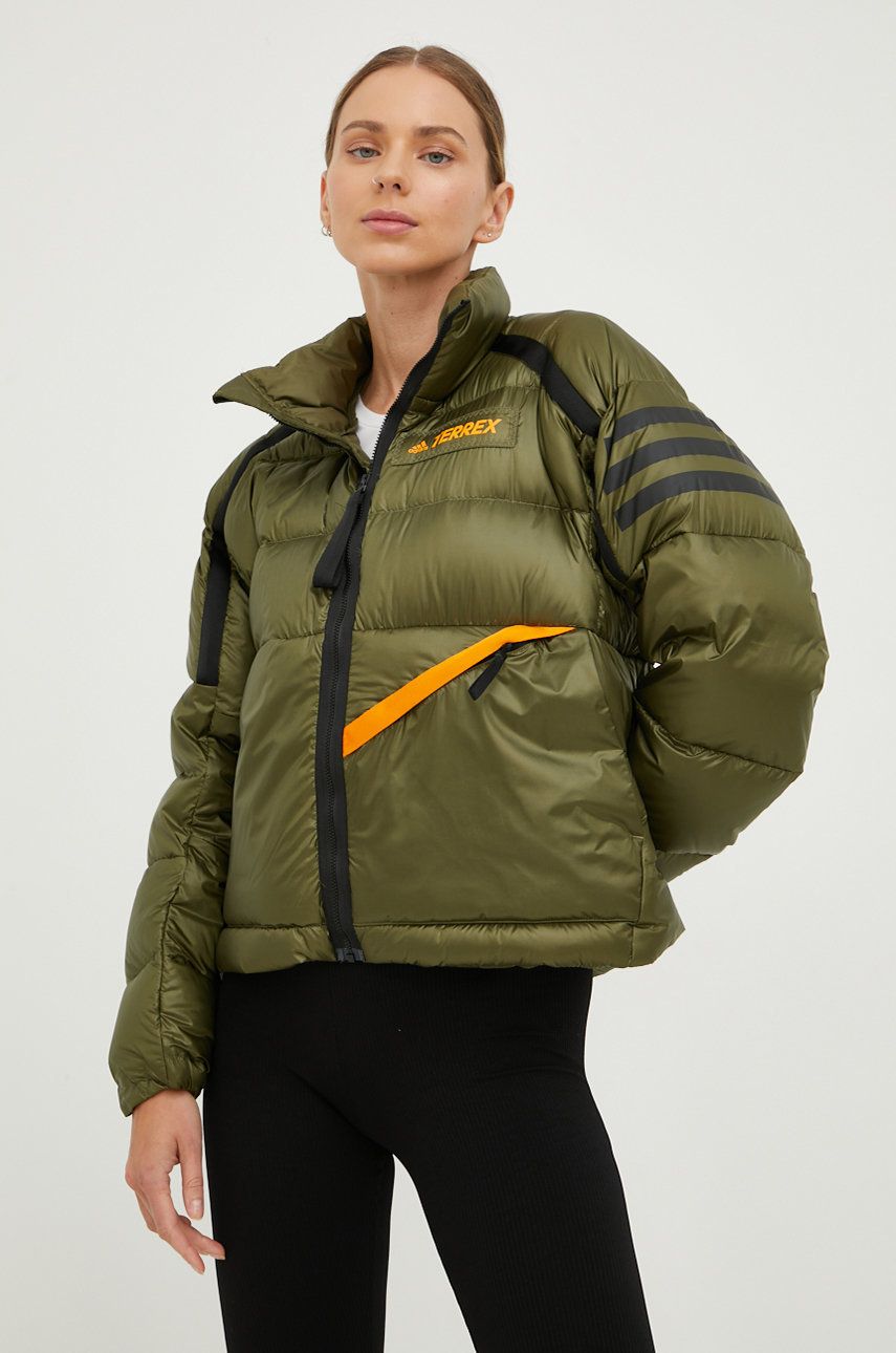 adidas TERREX kurtka sportowa puchowa Utilit kolor brązowy