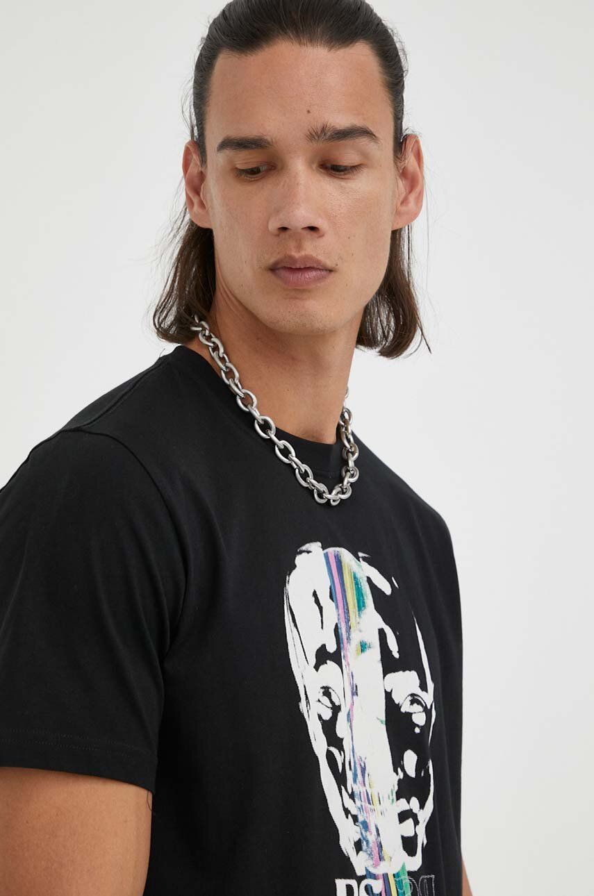 PS Paul Smith t-shirt bawełniany kolor czarny z nadrukiem