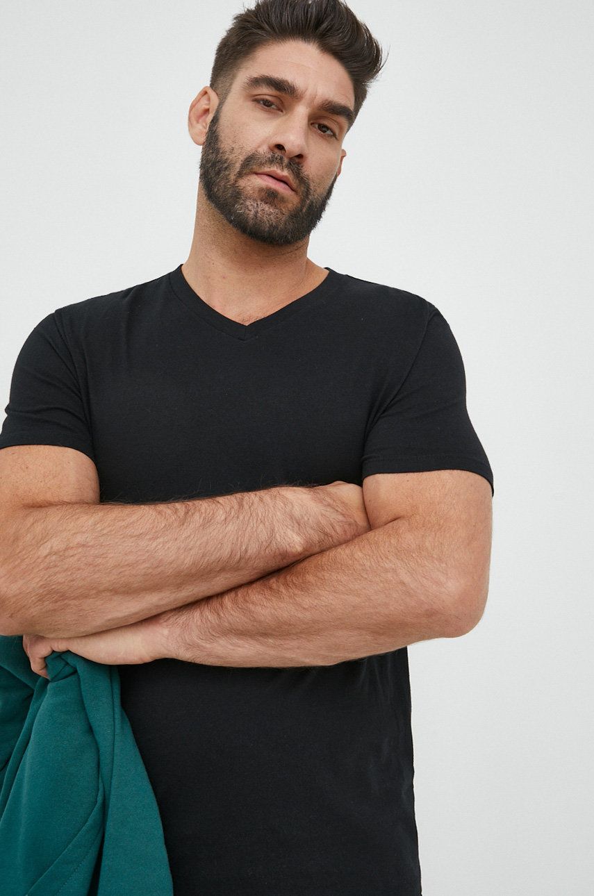 GAP t-shirt bawełniany kolor czarny gładki