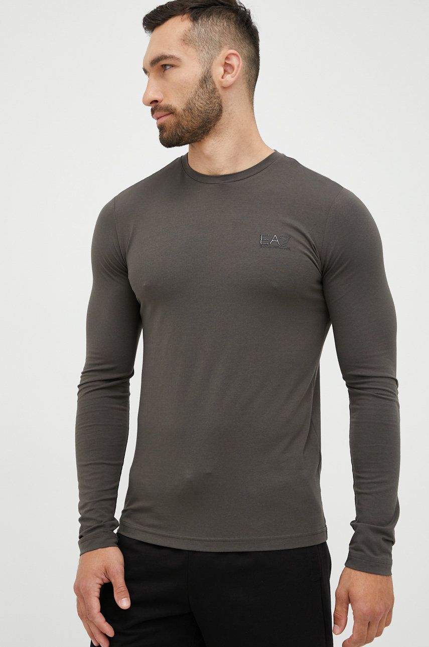 EA7 Emporio Armani longsleeve 8NPT55.PJM5Z kolor zielony z nadrukiem