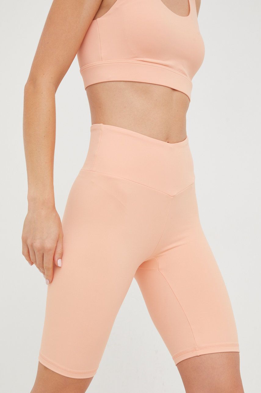 Guess szorty damskie kolor pomarańczowy gładkie medium waist