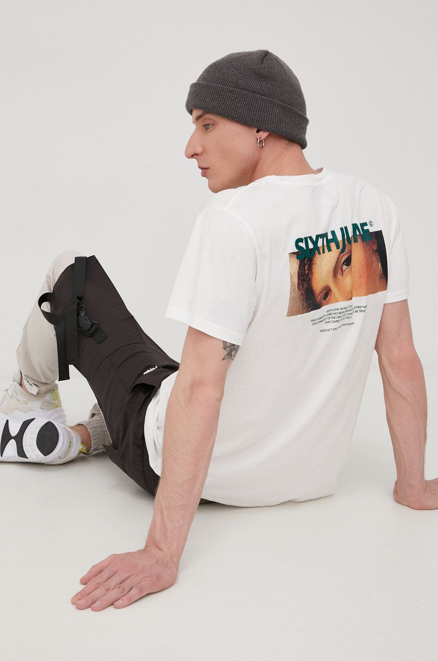 Sixth June t-shirt bawełniany kolor biały z nadrukiem