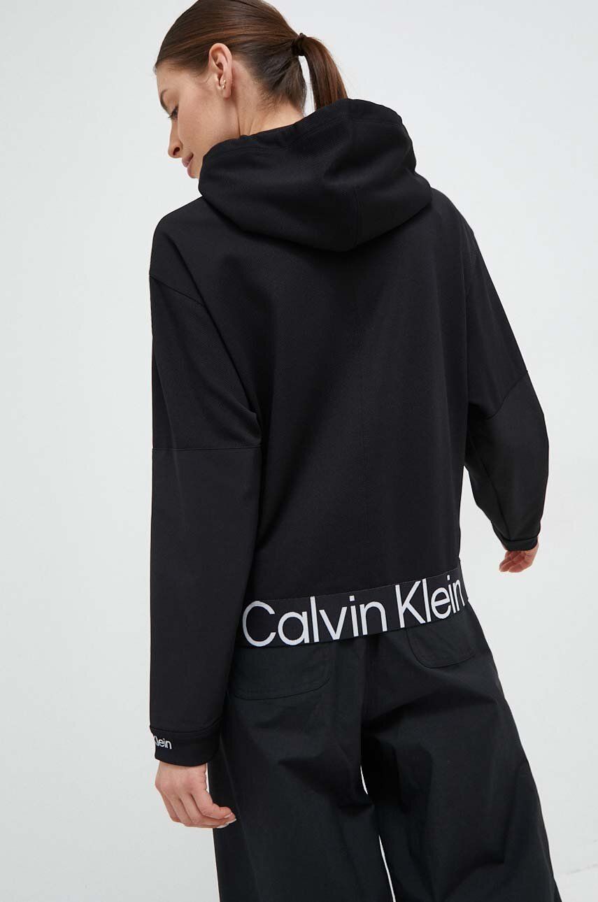 Calvin Klein Performance bluza treningowa Effect kolor czarny z kapturem gładka