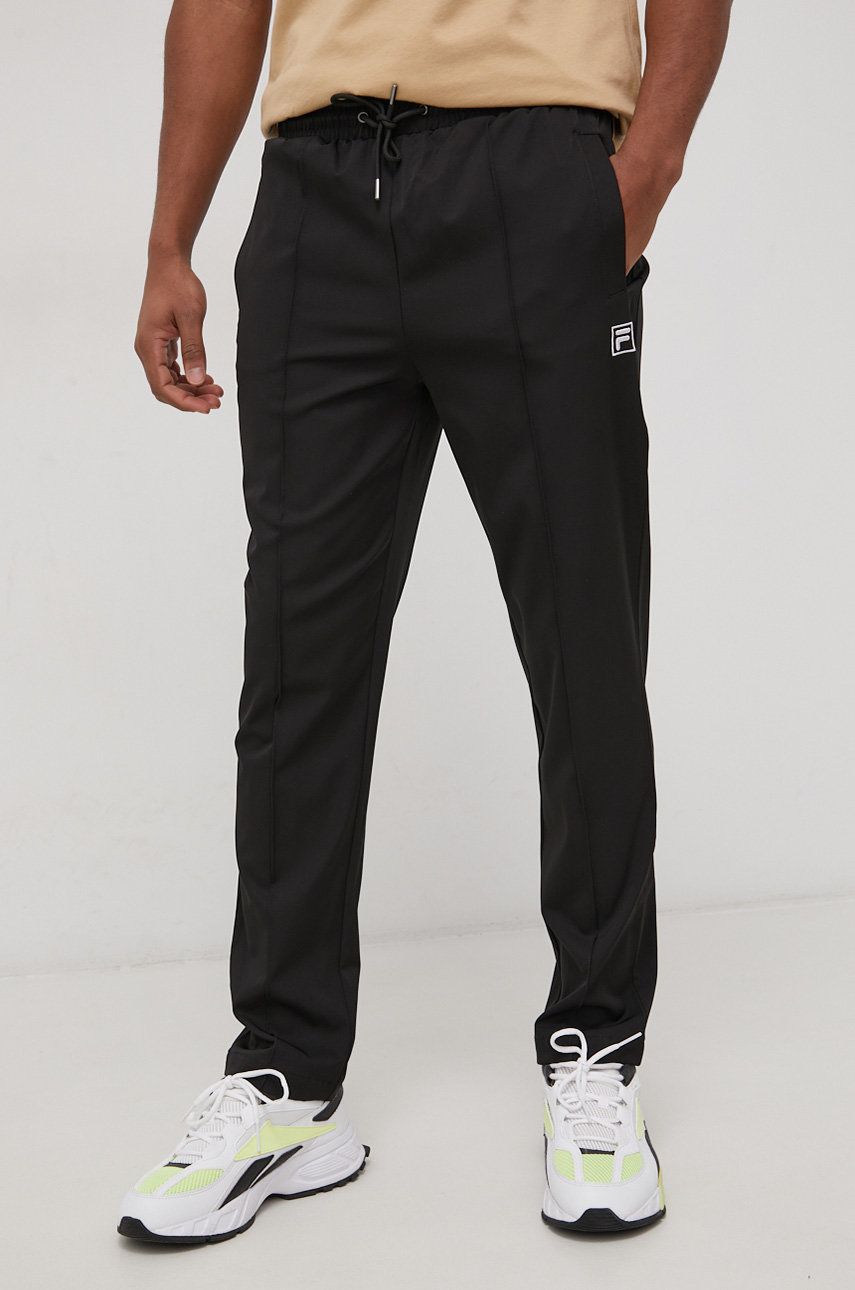 Fila Spodnie męskie kolor czarny gładkie