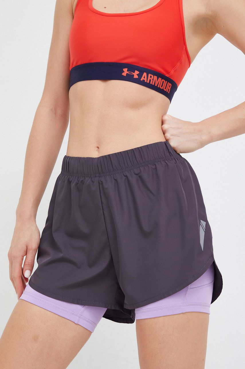 Only Play szorty treningowe Ean Run damskie kolor czarny gładkie medium waist