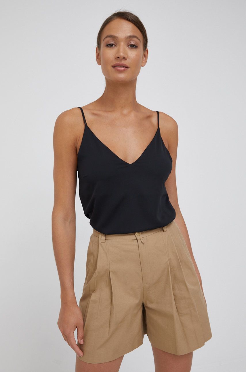 Calvin Klein bluzka damska kolor czarny gładka