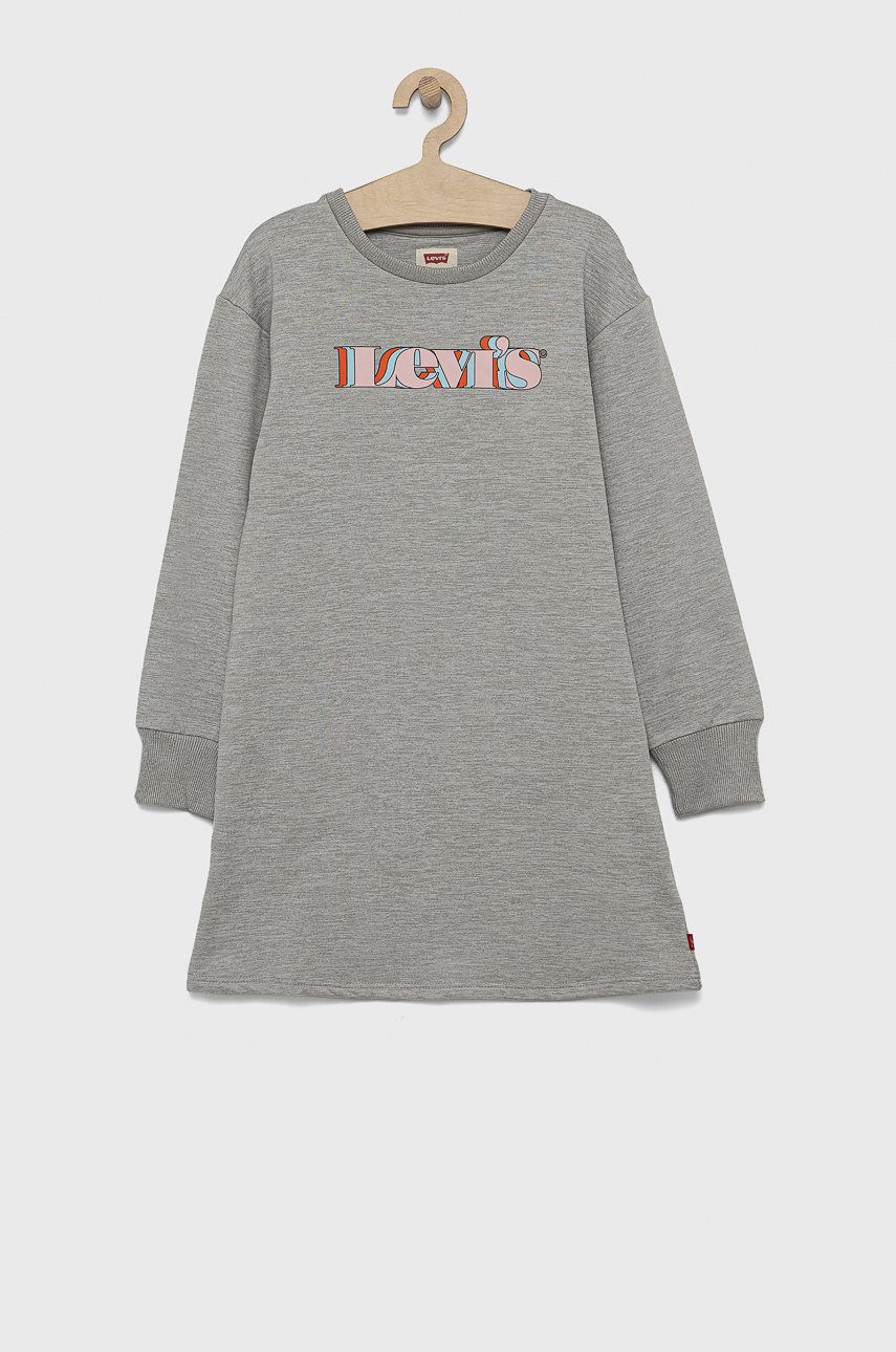 Levi's Sukienka dziecięca kolor szary mini prosta