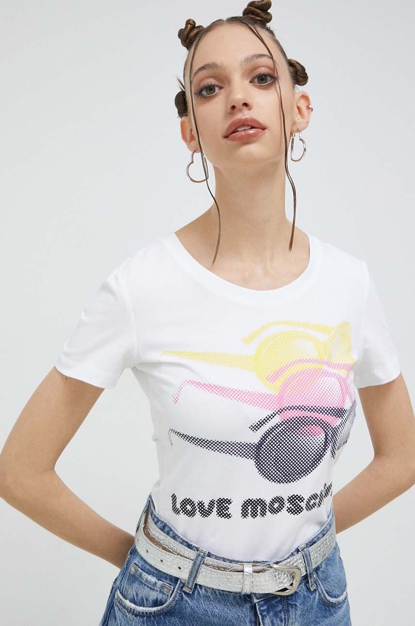 Love Moschino t-shirt damski kolor biały