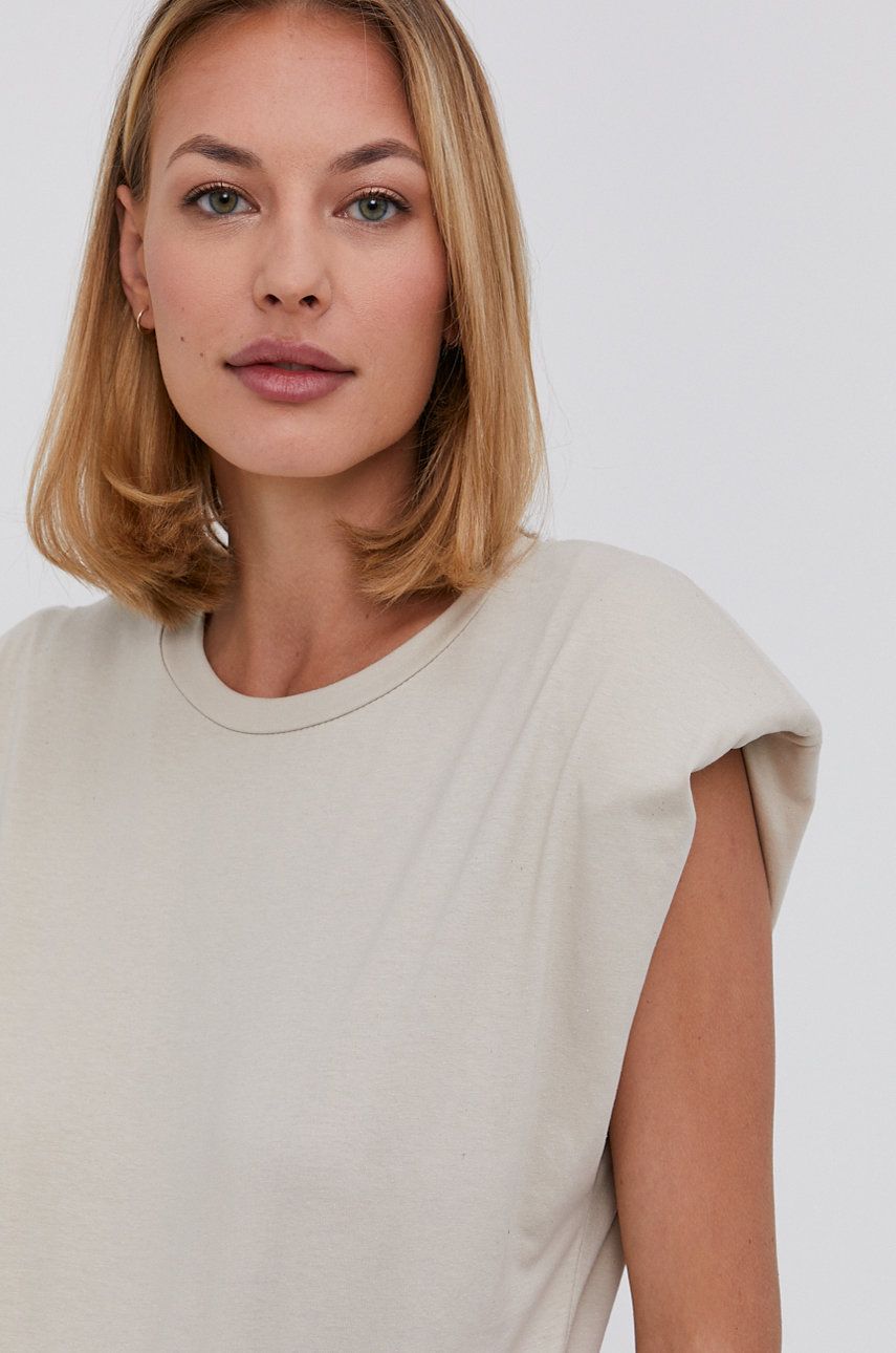 Answear Lab T-shirt damski kolor beżowy