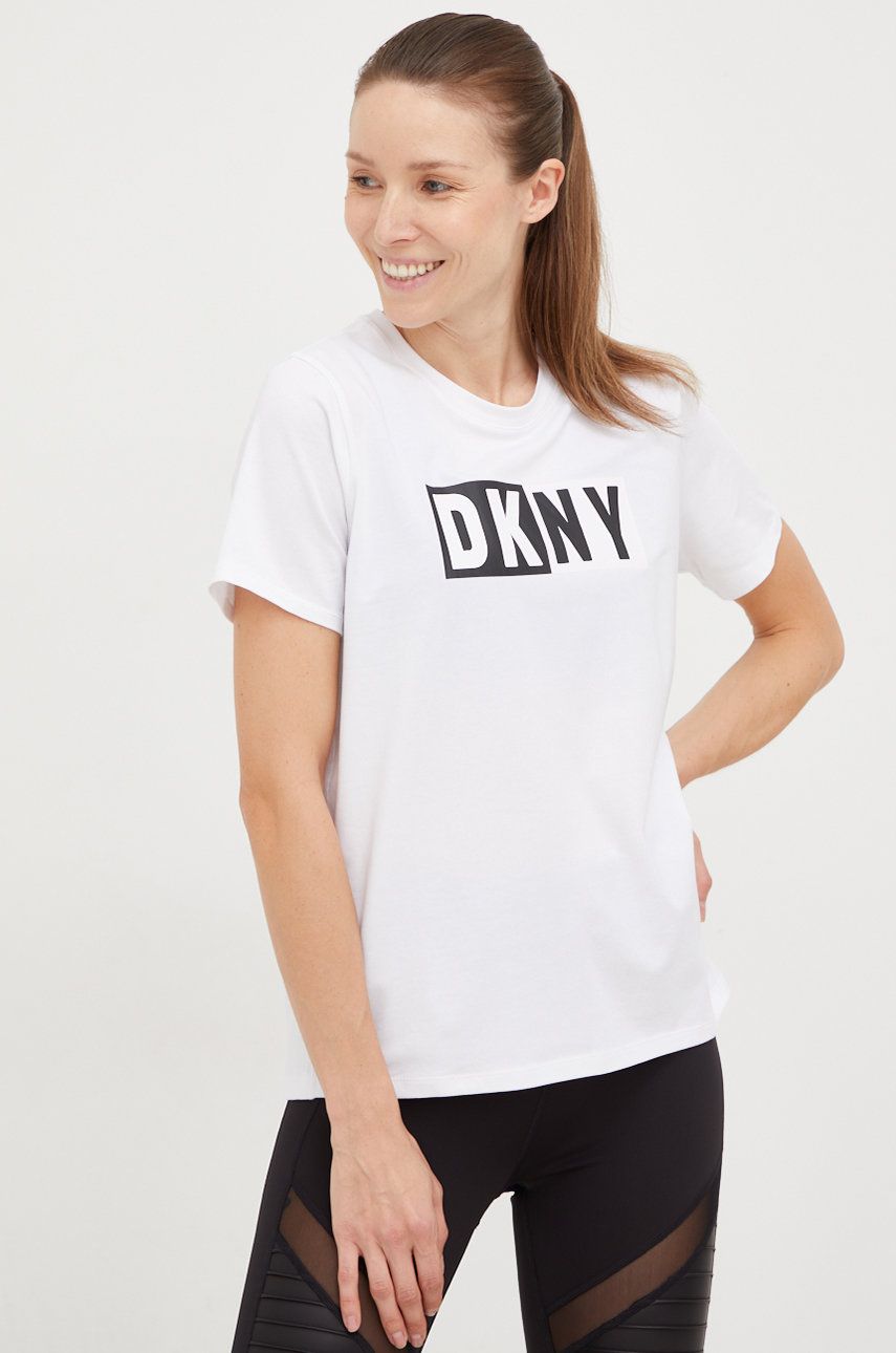 Dkny t-shirt damski kolor biały