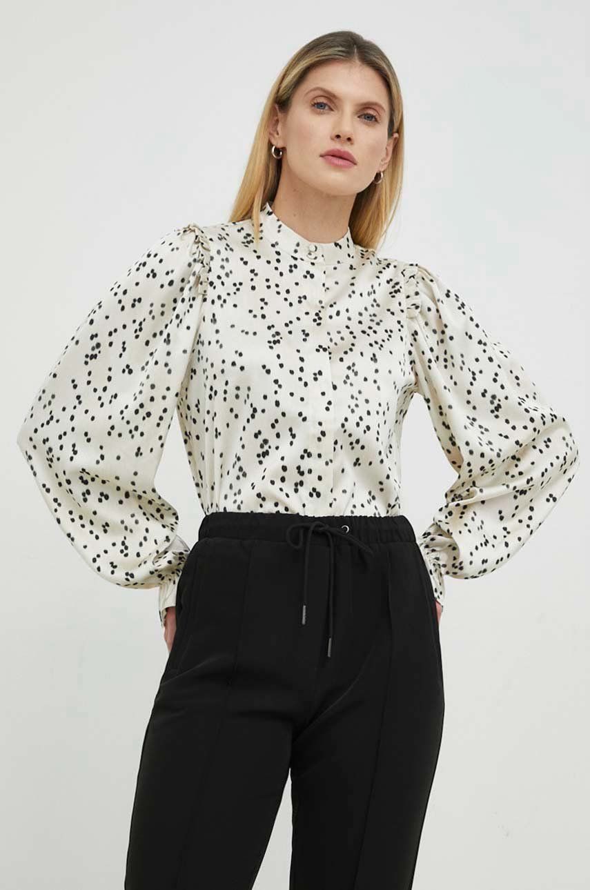 Bruuns Bazaar koszula Acacia Fria damska kolor beżowy regular ze stójką