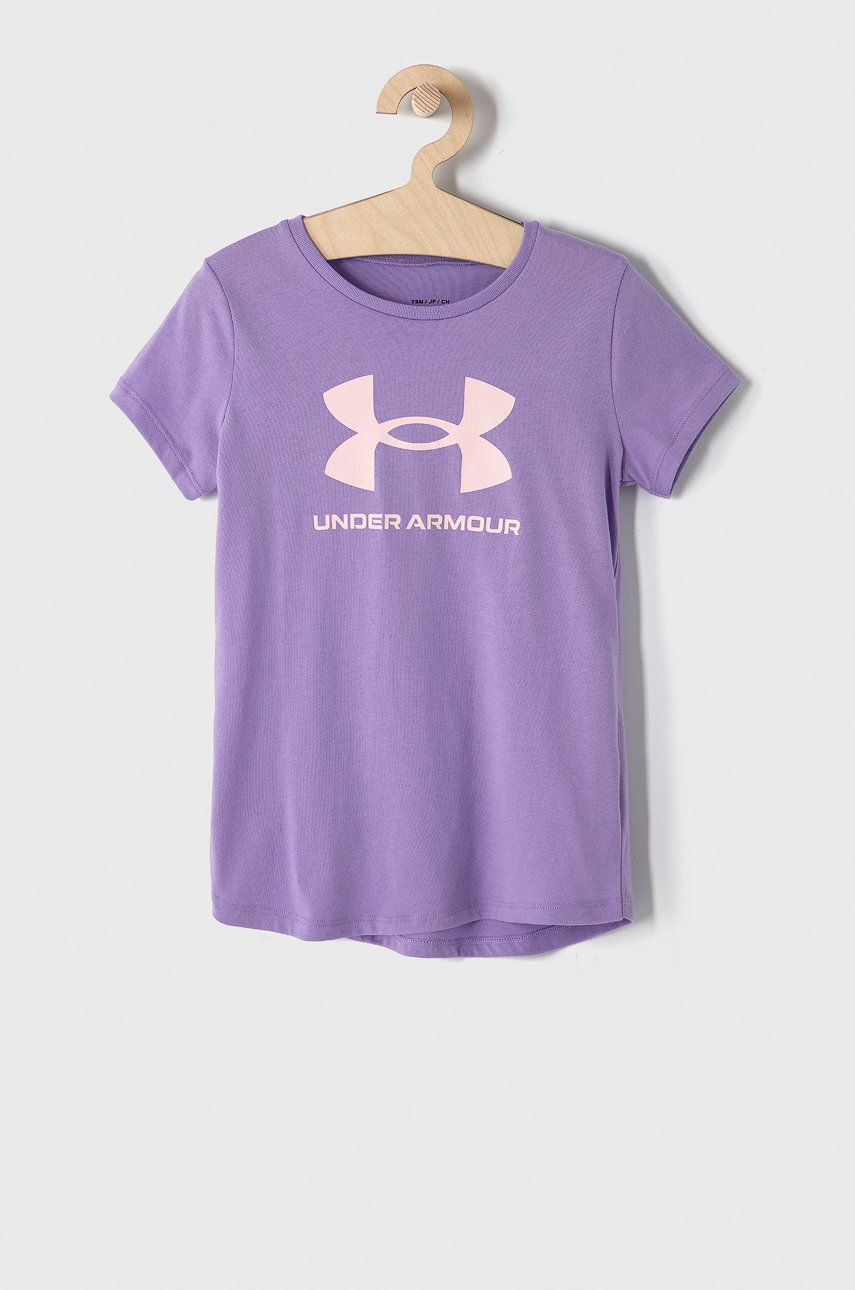 Under Armour t-shirt dziecięcy 1361182 kolor fioletowy