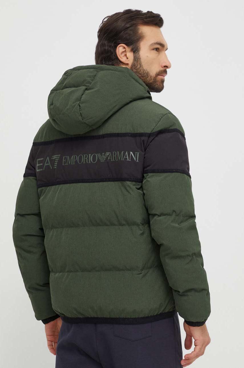 EA7 Emporio Armani kurtka męska kolor zielony zimowa