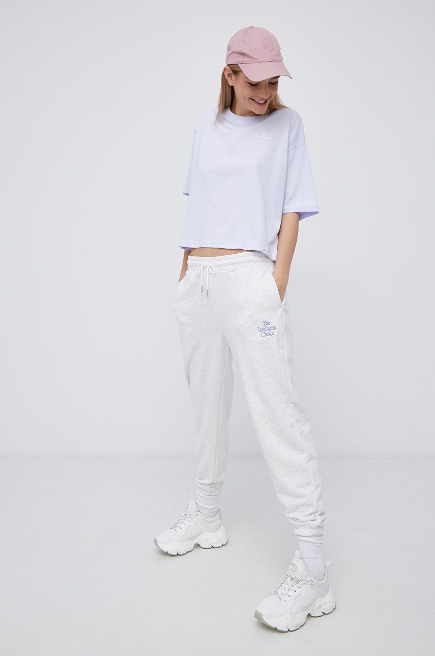 New Balance Spodnie WP13555SAH damskie kolor szary melanżowe