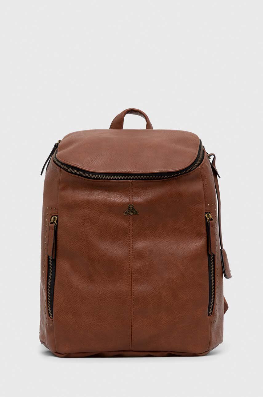 Medicine plecak damski kolor brązowy duży gładki