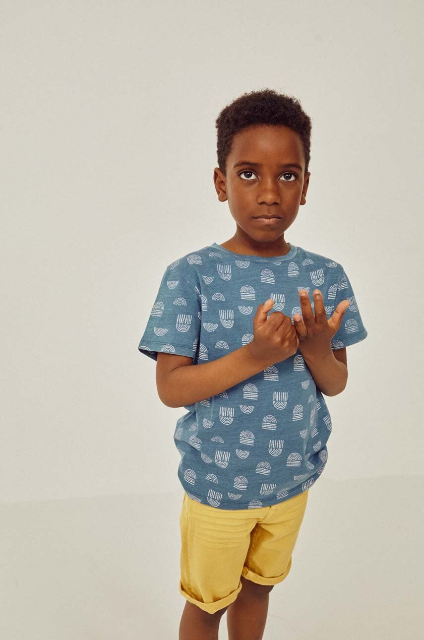 zippy t-shirt bawełniany dziecięcy kolor niebieski z nadrukiem