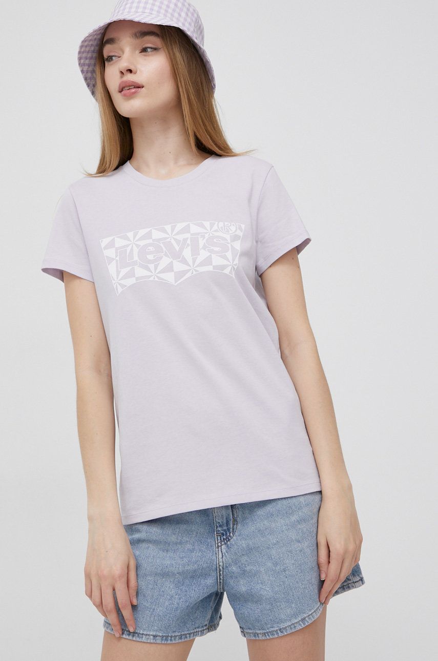 Levi's t-shirt bawełniany kolor fioletowy 17369.1835-Reds