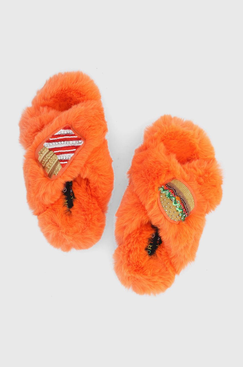 Kurt Geiger London Kapcie kolor pomarańczowy