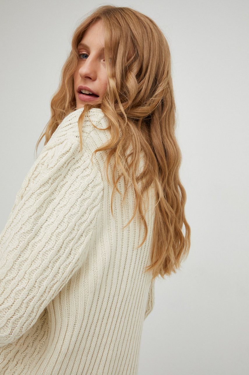 Answear Lab kardigan z wełną damski kolor beżowy ciepły