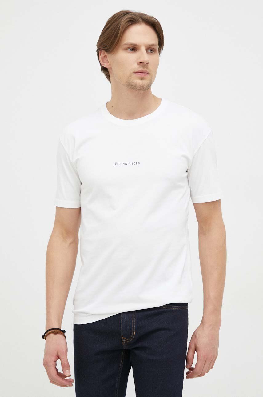 Filling Pieces t-shirt bawełniany Core Slim Fit kolor biały z nadrukiem 6813681901