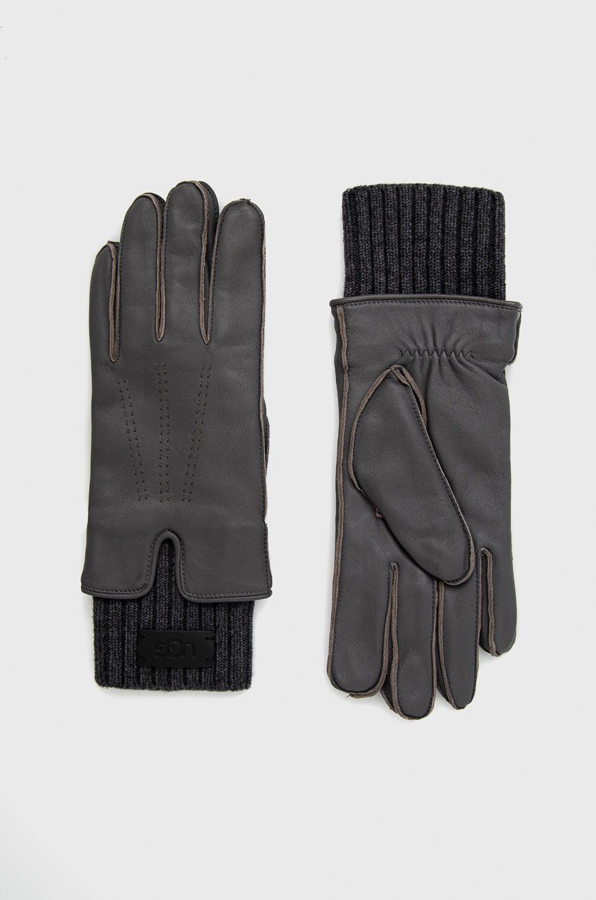 UGG rękawiczki skórzane damskie kolor szary