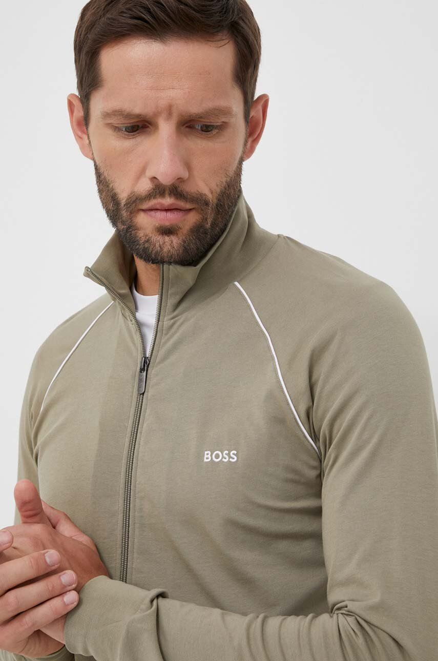 BOSS bluza lounge kolor zielony melanżowa