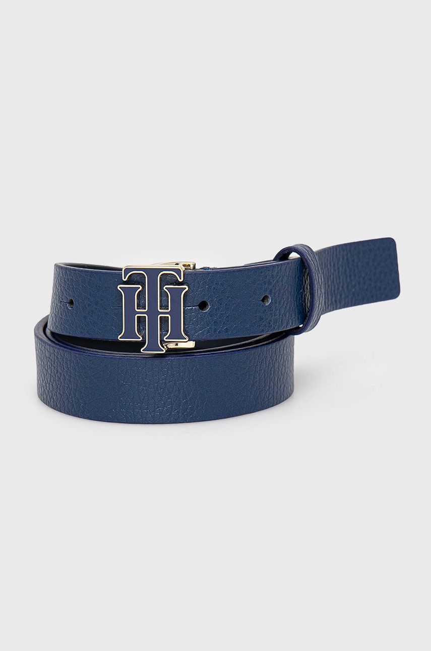 Tommy Hilfiger pasek skórzany damski kolor granatowy