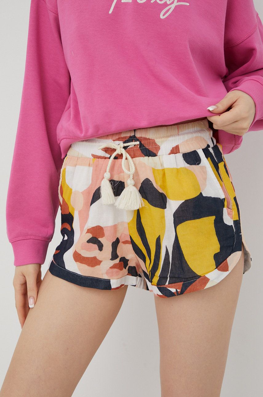 Billabong szorty bawełniane Billabong x Madi damskie wzorzyste high waist