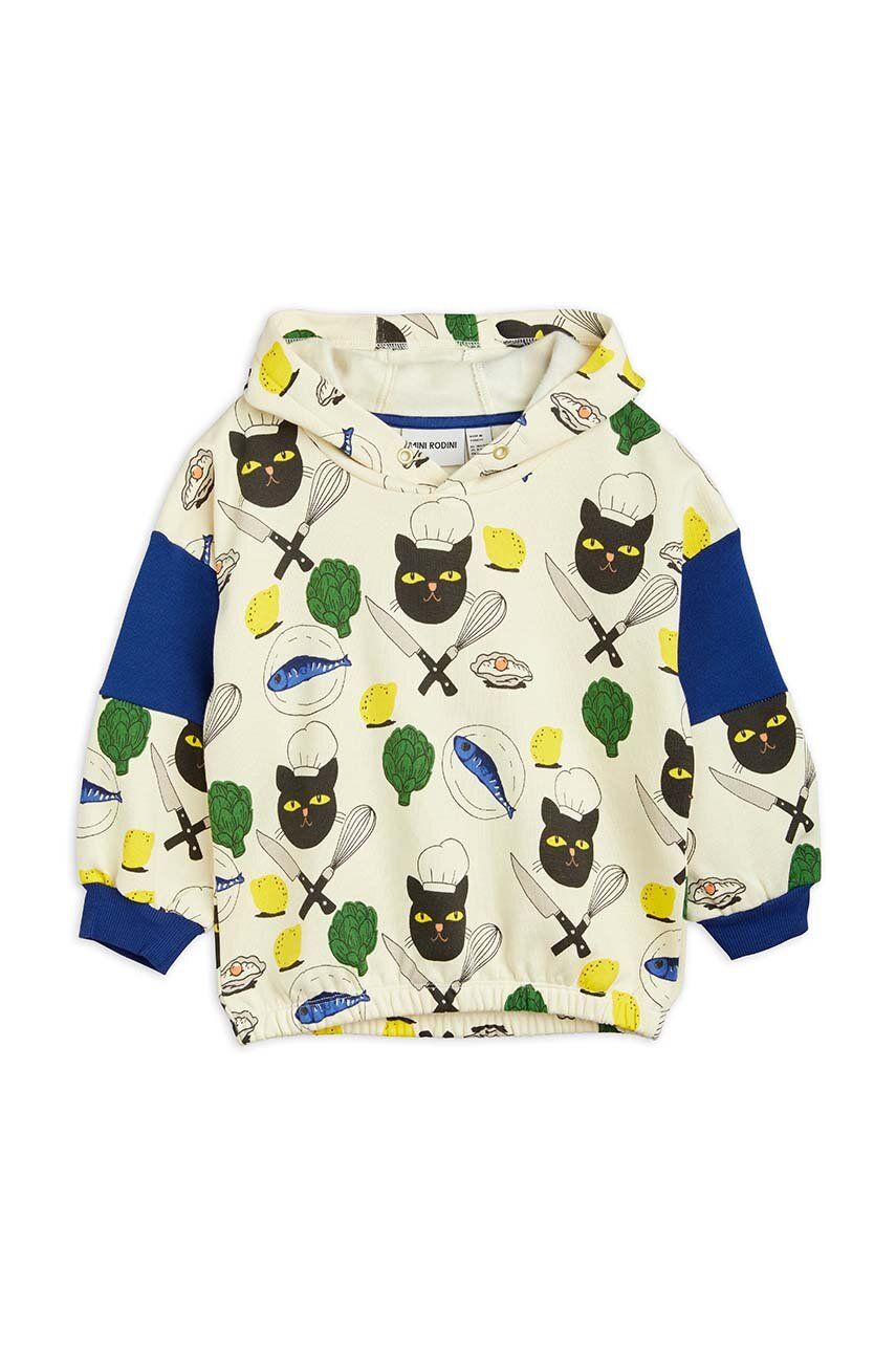 Mini Rodini bluza bawełniana dziecięca z kapturem wzorzysta