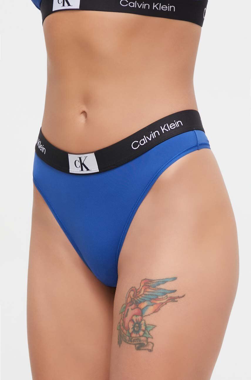 Calvin Klein Underwear stringi kolor granatowy