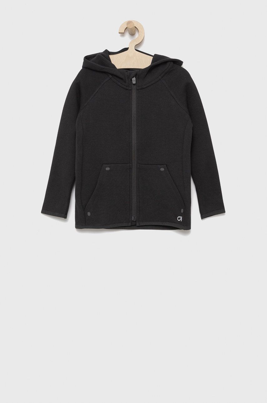 GAP Bluza dziecięca kolor czarny z kapturem gładka